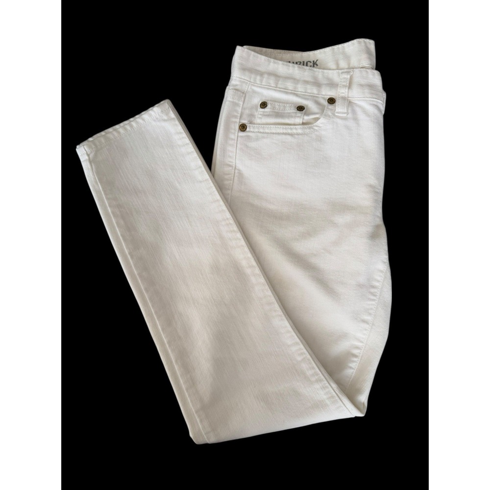 J Crew Ankle Toothpick Jeans Sz 27 White Denim Skinny Slim Fit Minimalist Casual